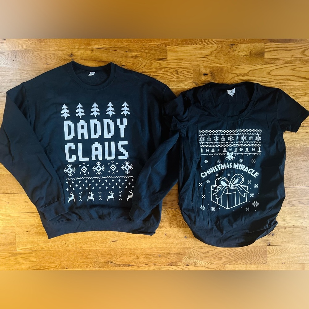 Matching Couples Christmas Shirts Sweaters Maternity Set